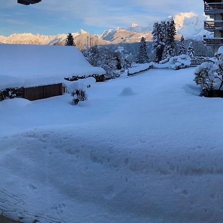 La Marmotte: Vue Mont Blanc, Terrasse, Parking Apartment Combloux Luaran gambar