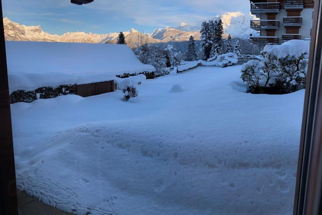 La Marmotte: Vue Mont Blanc, Terrasse, Parking Apartment Combloux Luaran gambar