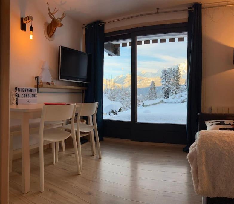 La Marmotte: Vue Mont Blanc, Terrasse, Parking Apartment Combloux Luaran gambar